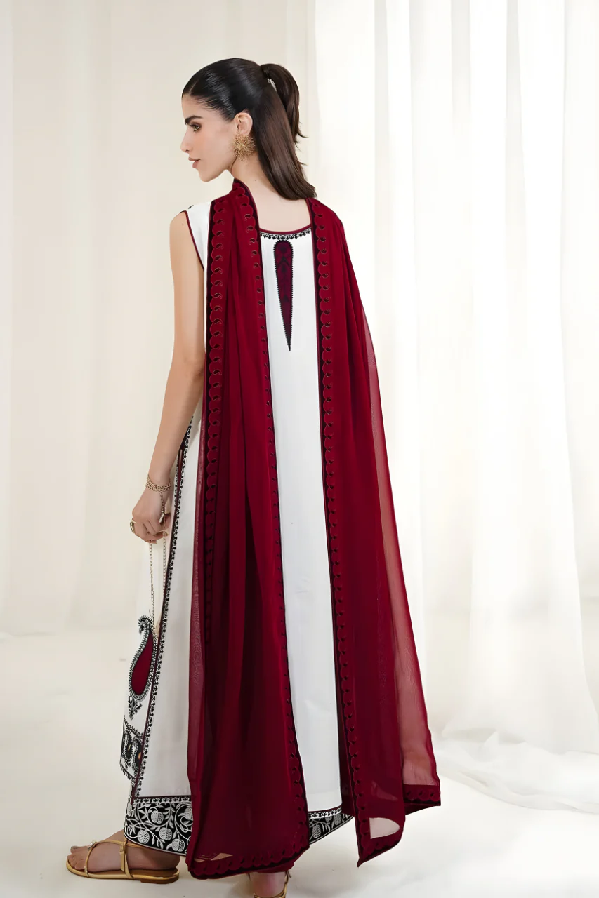 3PC EMBROIDERED LAWN SUIT - HS-703