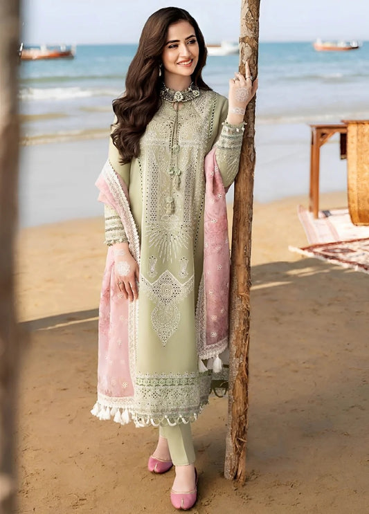 3PC EMBROIDERED LAWN SUIT - HS-141