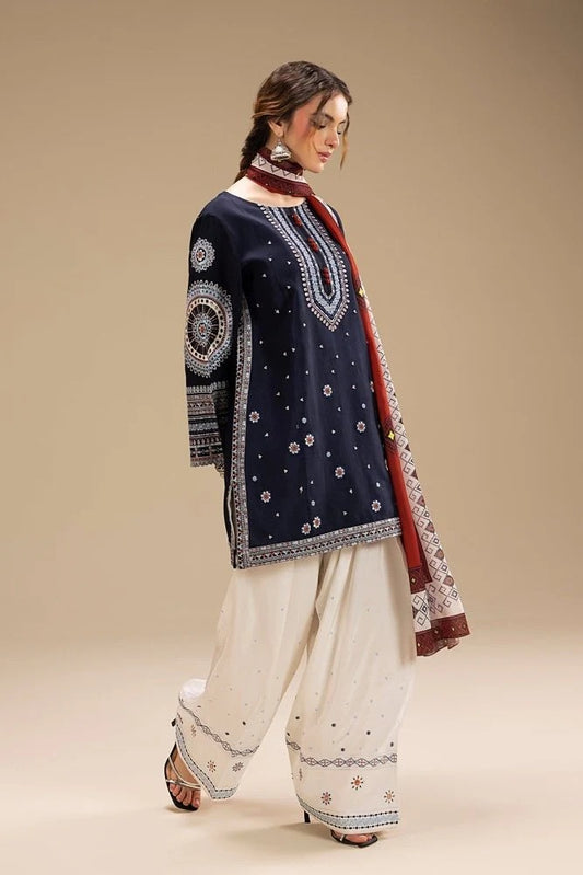 3PC EMBROIDERED LAWN SUIT - HS-568