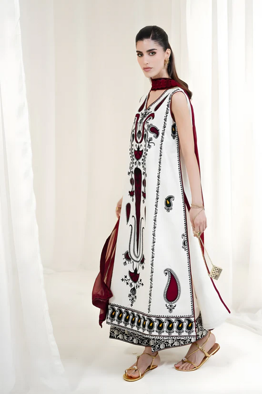 3PC EMBROIDERED LAWN SUIT - HS-703