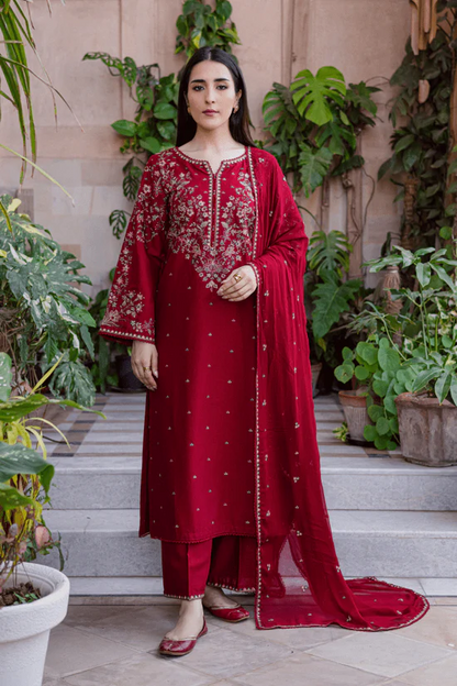 3PC EMBROIDERED LAWN SUIT - HS-620