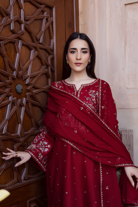 3PC EMBROIDERED LAWN SUIT - HS-620