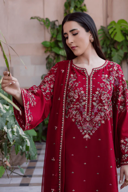 3PC EMBROIDERED LAWN SUIT - HS-620