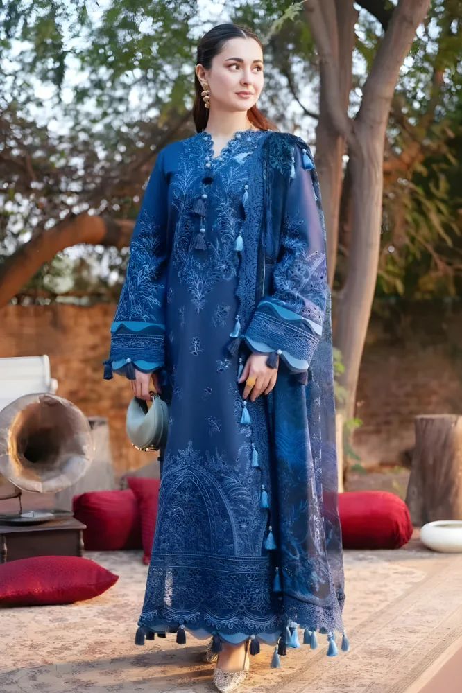 3PC EMBROIDERED LAWN SUIT - HS-658