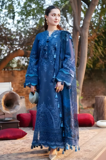 3PC EMBROIDERED LAWN SUIT - HS-658