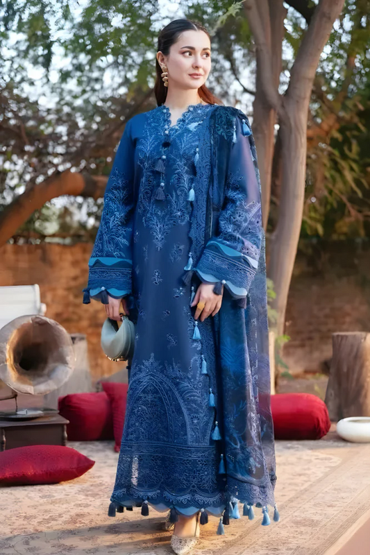 3PC EMBROIDERED LAWN SUIT - HS-658