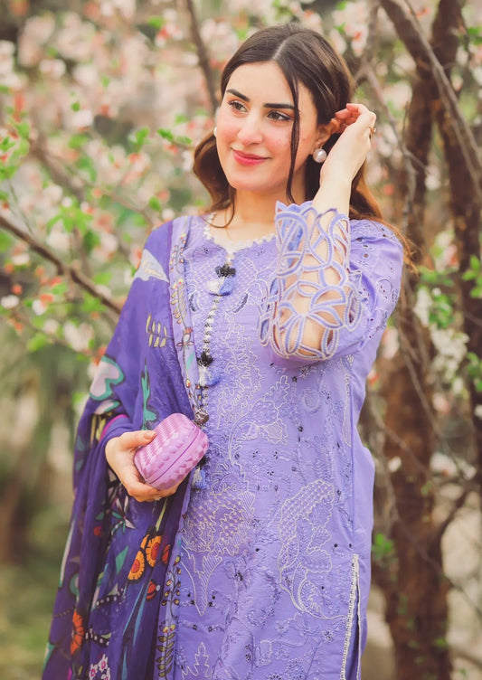 3PC EMBROIDERED LAWN SUIT - HS-186
