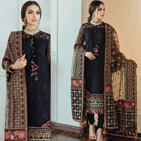 3PC EMBROIDERED LAWN SUIT - HS-90