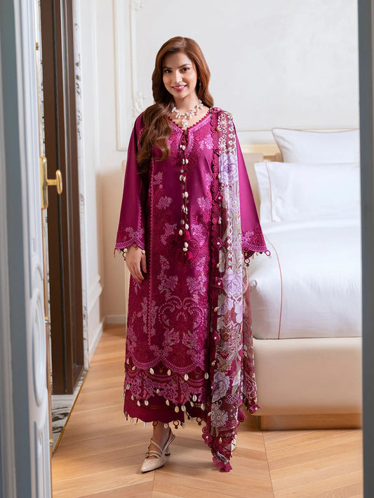 3PC EMBROIDERED LAWN SUIT - HS-725