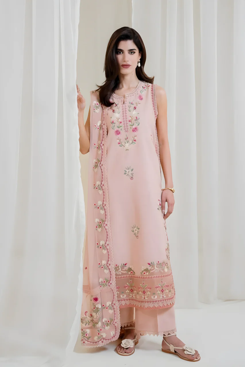3PC EMBROIDERED LAWN SUIT - HS-716