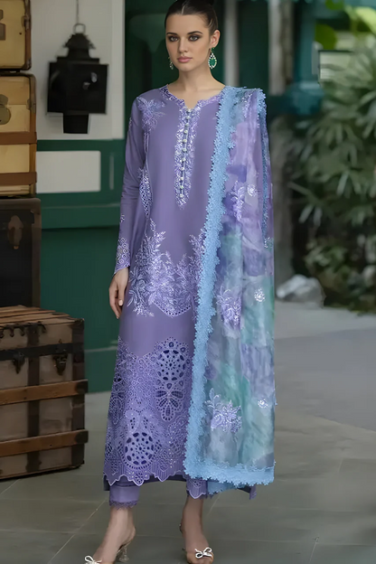 3PC EMBROIDERED LAWN SUIT - HS-210
