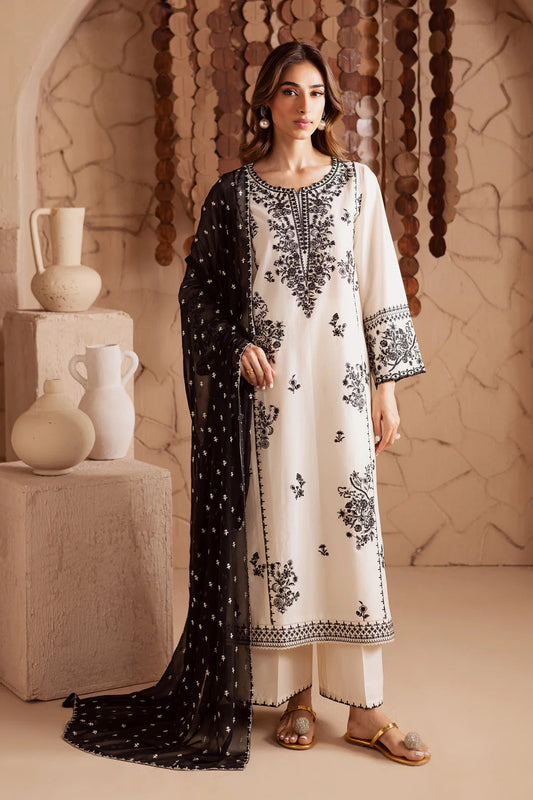 3PC EMBROIDERED LAWN SUIT - HS-704