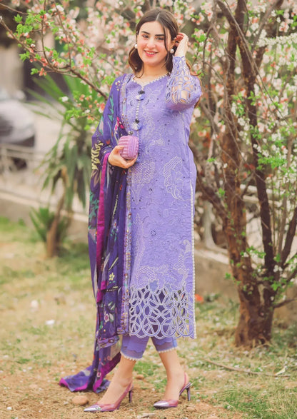 3PC EMBROIDERED LAWN SUIT - HS-186