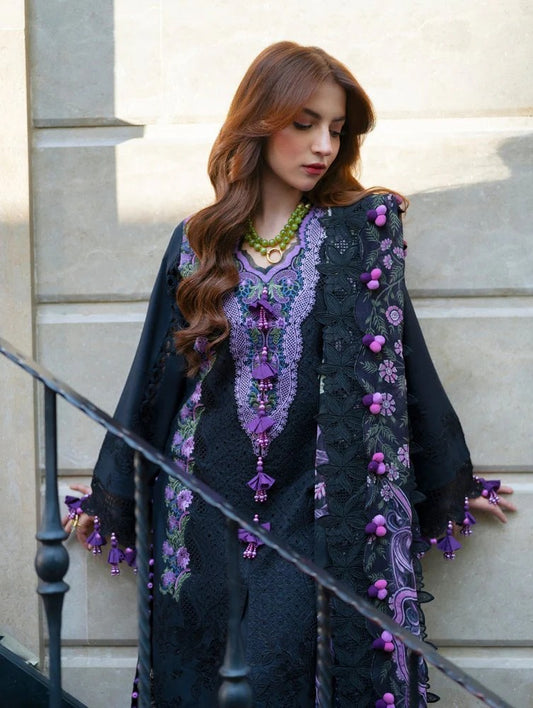 3PC EMBROIDERED LAWN SUIT - HS-724