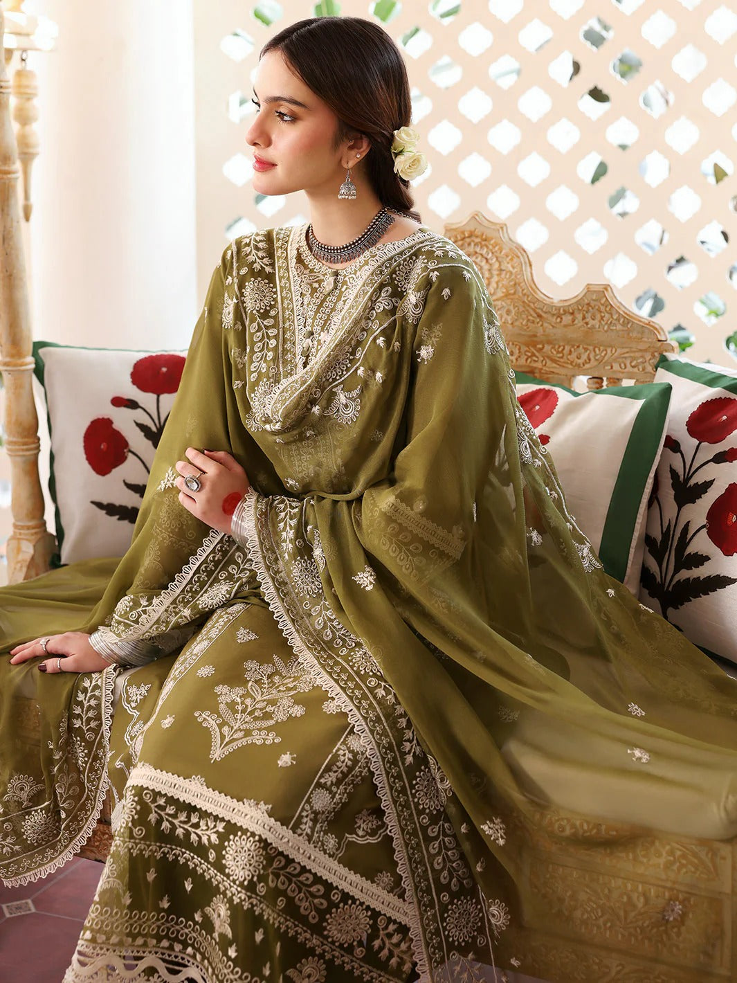 3PC EMBROIDERED LAWN SUIT - HS-471